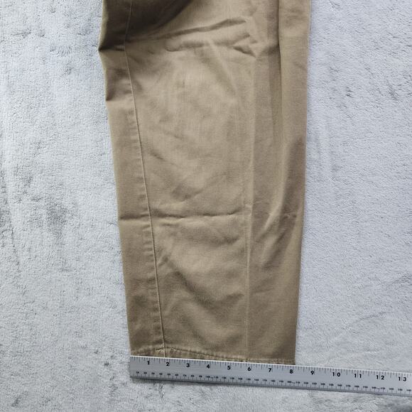 Vintage 80s Cherokee Pants Womens 18 Tan Brown Pleated Tapered Bareback Preppy - Picture 10 of 11